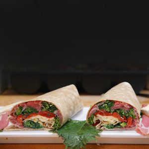 Broccoli Rabe, Roasted Sweet Peppers, Prosciutto Wrap